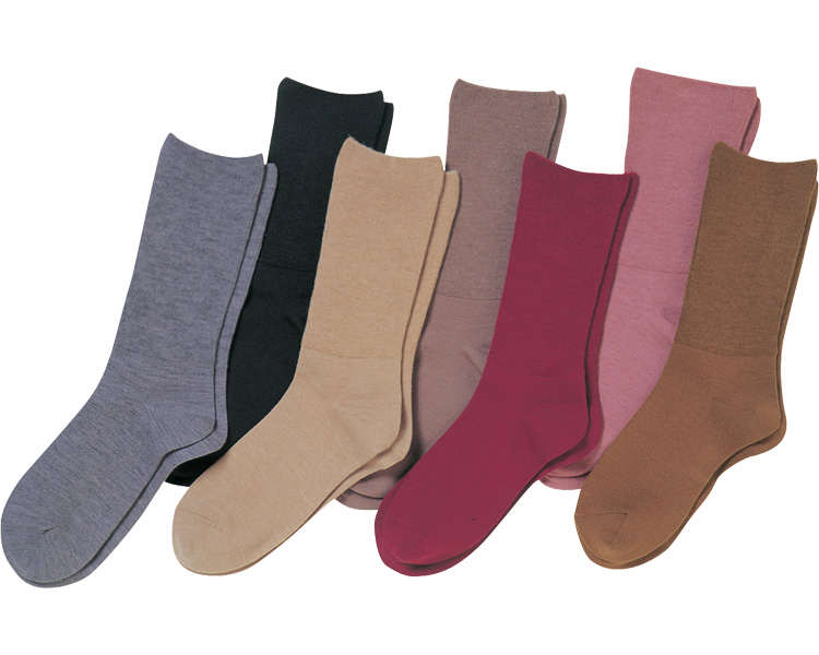 라쿠라쿠 여성 양말 가을·겨울용 울혼방 3900 버건디