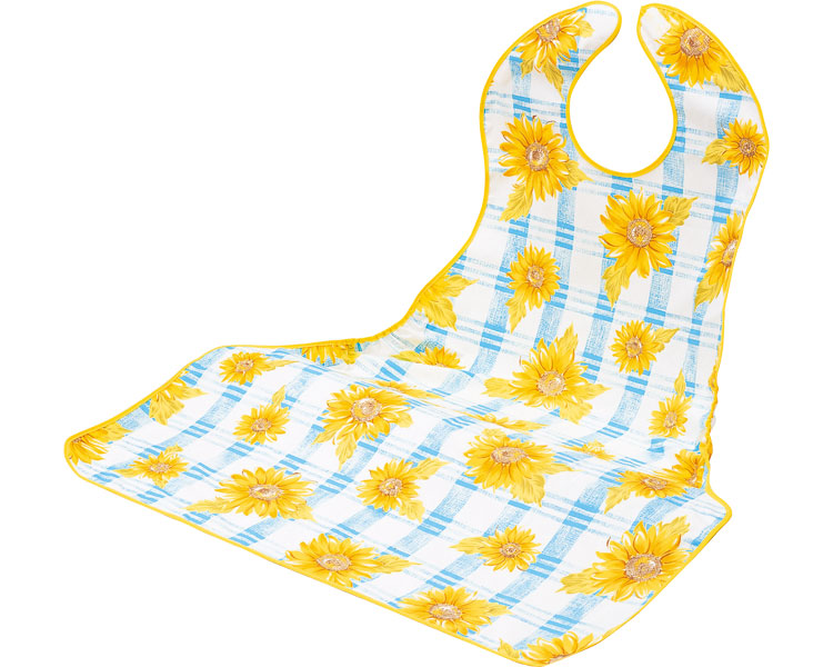 하비너스 미끄럼 방지 식사용 앞치마 11201 해바라기 무늬