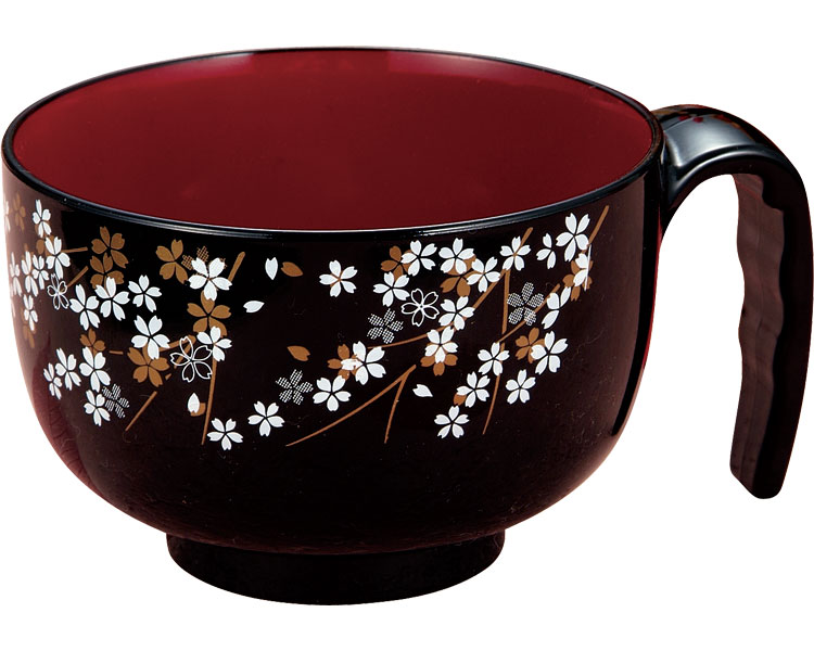 라쿠라쿠 간편 국그릇 71683 블랙 벚꽃