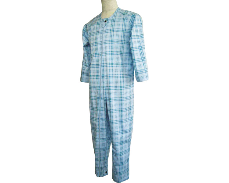 만라쿠 1형 간병 잠옷 사계절용 1001 S 블루체크