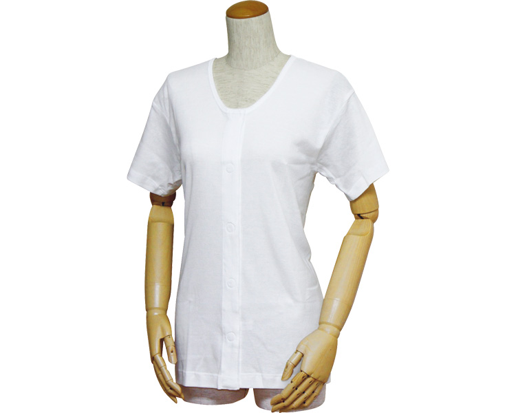 여성 3부 앞여밈 셔츠 (원터치 테이프형) 43253 S 화이트