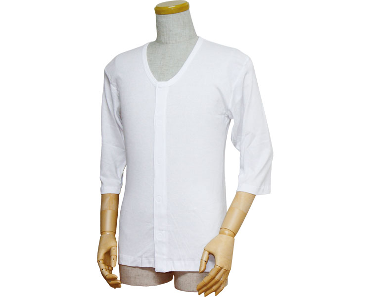 남성 앞여밈 7부 셔츠 원터치 테이프식 43212 화이트 L