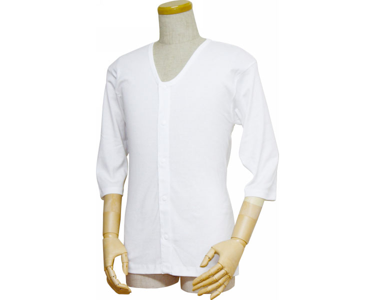 남성 앞여밈 7부 셔츠 원터치 테이프식 43211 화이트 M