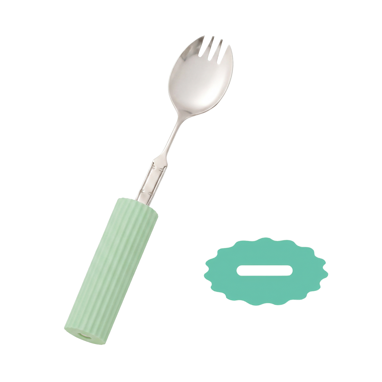 구부려 사용 실리콘 스펀지 부착 R-21/SS-2 숟가락 포크 겸용(대)