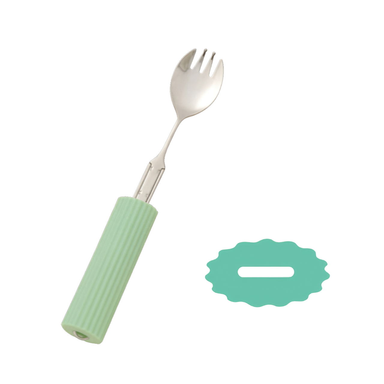 구부려 사용 실리콘 스펀지 부착 R-24/SS-2 숟가락 포크 겸용(소)