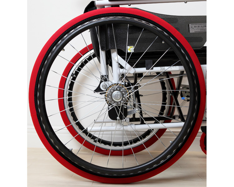 휠체어 바퀴 보호 커버 2개 1세트 소 (S) 레드 15~16인치용