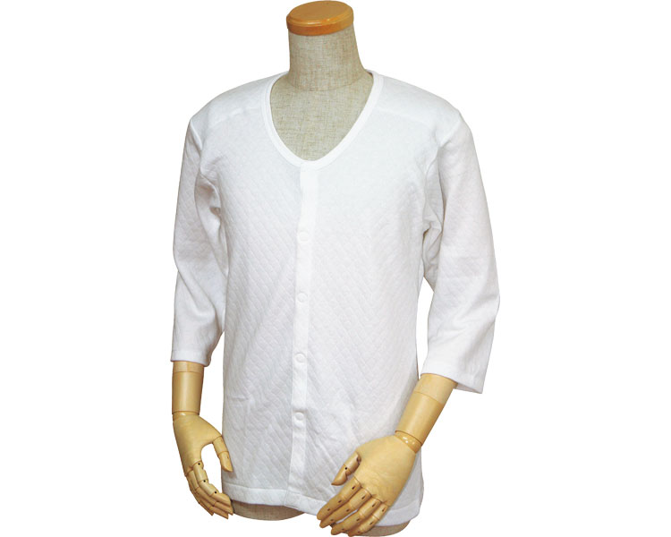 남성 8부 앞트임 셔츠 (원터치 테이프식) W460 화이트 S