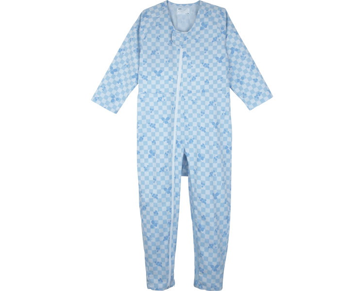 컨비네이션 Ⅱ 풀 오픈형 환자복 5638-A S 리프블루