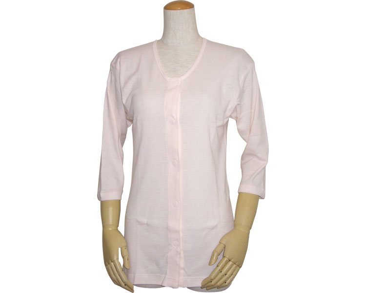 여성 7부 앞여밈 셔츠 (원터치 테이프형) 43262 S 피치