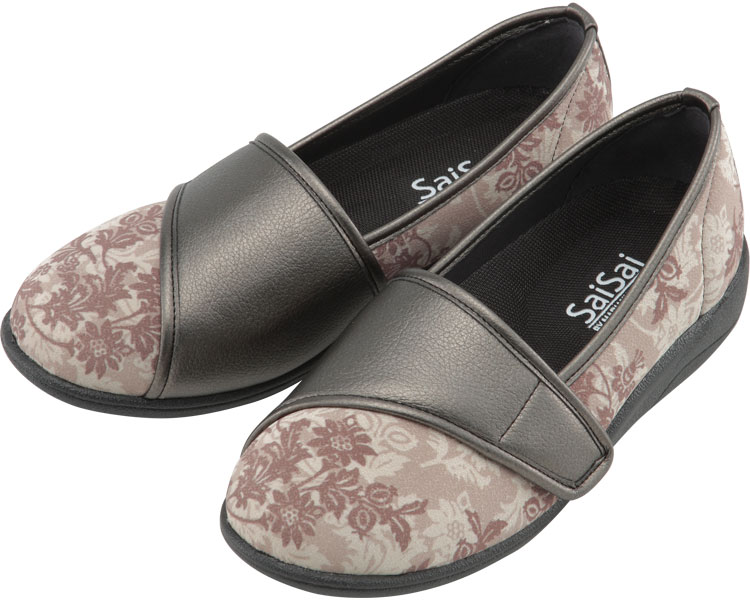 SaiSai 플라워 프린트 W940 여성 25.5cm 클래식 베이지