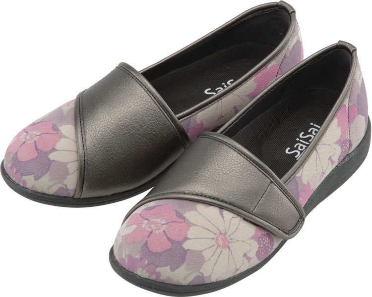 SaiSai 플라워 프린트 W940 여성 22.0cm 플로럴 퍼플