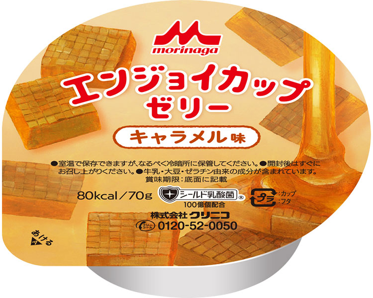 모리나가 엔조이 컵 젤리 실드 유산균 함유 캐러멜 맛 652346 70g