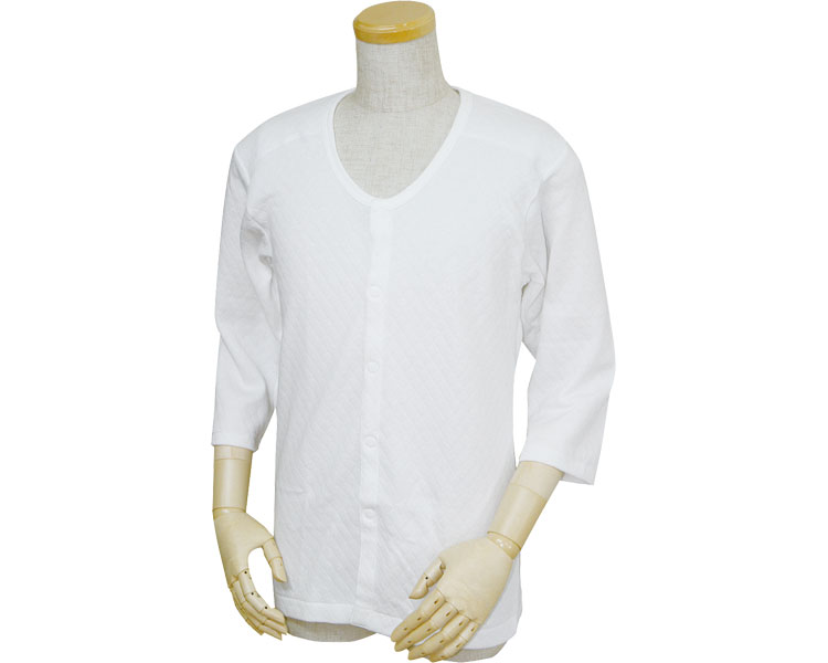 남성 8부 앞트임 셔츠 (플라스틱 후크식) W470 화이트 L