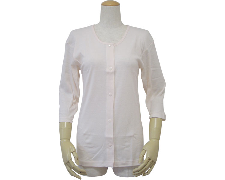 여성 7부 앞여밈 셔츠 (플라스틱 후크형) 43261 S 피치