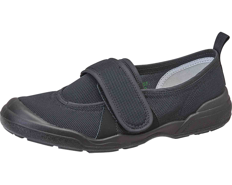 성인 실내화 02 벨크로 타입 남녀공용 21.0cm 블랙