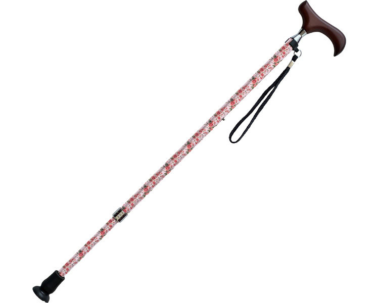 아이죠E 무늬 지팡이 E-252A 핑크 꽃무늬