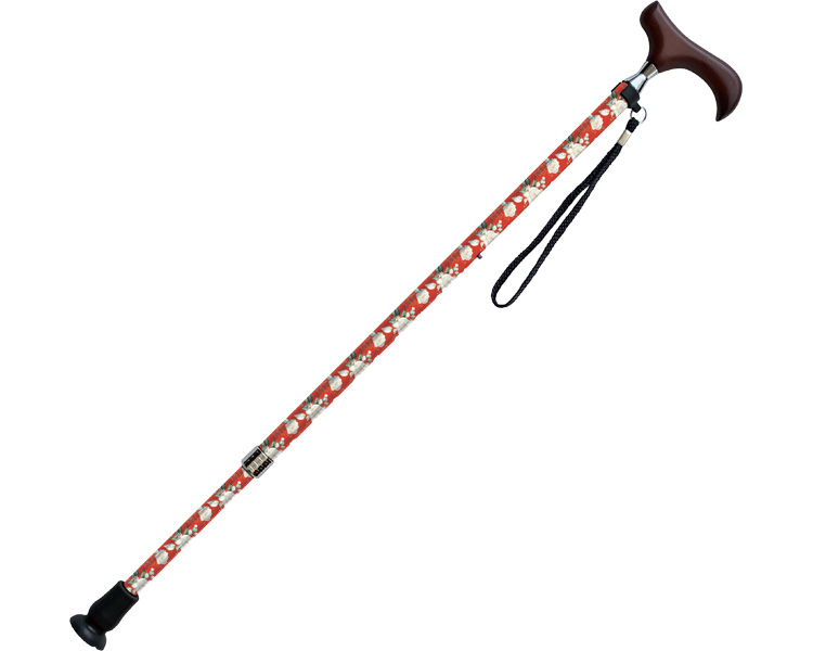 아이죠E 무늬 지팡이 E-253A 붉은 꽃무늬