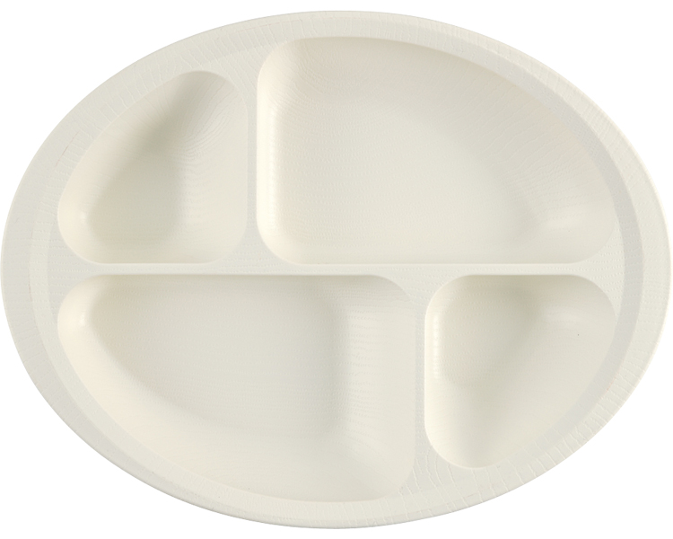 목재 풍 식사 보조 칸막이 접시 NLPS1B 크림