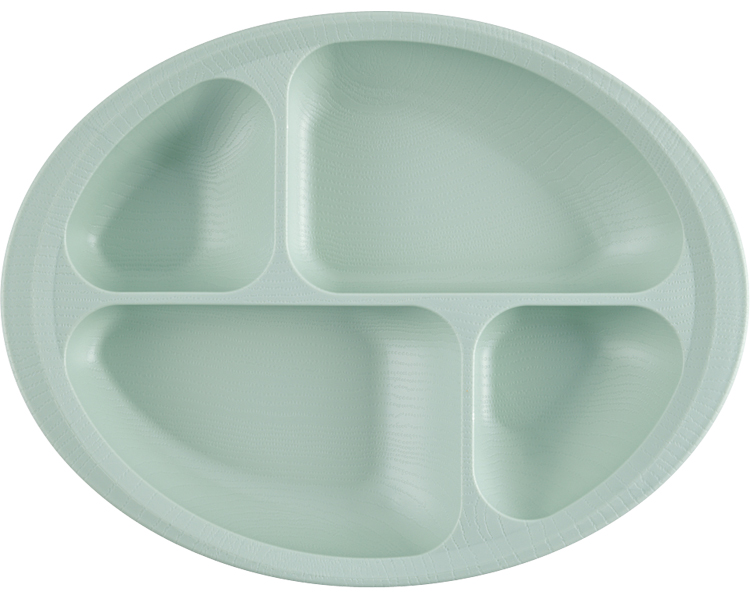 목재 풍 식사 보조 칸막이 접시 NLPS1B 그린